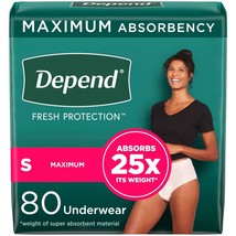 Depend Fresh Protection  Incontinence Underwear for Women S 79CT CT OPEN... - $36.45