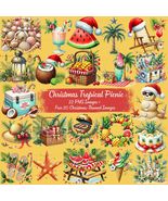 Tropical Christmas Clipart Bundle: Beach Picnic PNGs (Digital Download) - $2.95 CAD