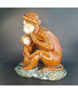 Vintage Capuchin Monkey and Baby Figurine Statue Art Pottery Majolica 10... - €80,81 EUR