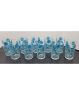 Lot of 10 Glass Tumbers 4 7/8&quot; Blue Floral Design - £29.37 GBP