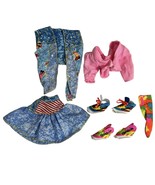 Vintage 1990&#39;s Reebok All American Barbie Doll Clothes Lot Shoes Vest Skirt - $442.19 MXN