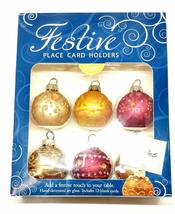 LSArts Festive Place Card Holders Set of 6 (Round) - £23.98 GBP