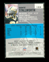 2002 Bowmans Best RC Rookie Jersey Patch #103 Donte Stallworth Oakland Raiders - £7.90 GBP