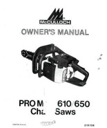 Owners Manual McCULLOCH PRO MAC 610 650 CHAIN SAW 215138 PDF *EMAIL ADDR... - $184.35 MXN