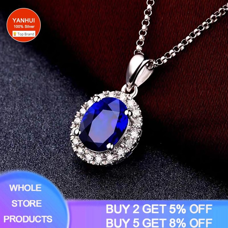 Princess Diana Same Necklace Created Blue Sapphire Pendant Necklace Women Tibeta - £14.21 GBP