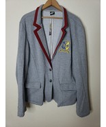 Womens Beetlejuice Astrid PREPPY crest Blazer Gray SIZE 2XL XXL Horror Goth - $14.92