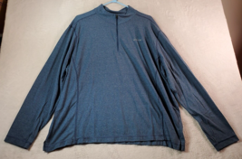 Orvis Shirt Mens Size 2XL Blue Polyester Long Casual Sleeve Logo Slit 1/4 Zip - £11.35 GBP