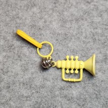 Vintage 1980s Plastic Bell Charm Yellow Trumpet For 80s Necklace - $15.00