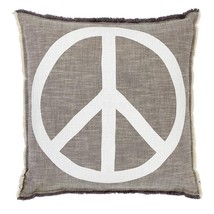 Santa Barbara Design Studio Accent Pillows Pure Designs Tan Fringed Throw Pillow - £40.92 GBP