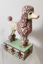 Jim Shore Lulu Poodle 2005 Heartwood Creek Pink White Resin Dog Figurine 4004849 - £8.14 GBP