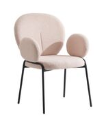 LeisureMod Celestial Modern Boucle Dining Chair Upholstered Seat and Bac... - $87.93