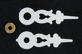 New White Plastic Cuckoo Clock Hands - Round Hole - Choose from 8 sizes! - $2.00