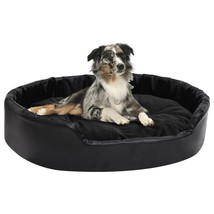 Dog Bed Black 90x79x20 cm Plush and Faux Leather - £43.27 GBP