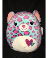 Valentines SQUISHMALLOW 8&quot; Plush Chelsea Pink &amp; Blue Spotted Leopard Hea... - $18.48