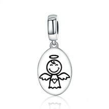 Guardian Angel Fairy Pendant Charm With Engraving Genuine Sterling Silver 925 - £10.80 GBP
