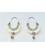 *NEW* Traditional Croatian Handmade Earrings With White Pearls - Verizice - £10.11 GBP
