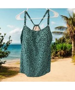 Kona Sol Women’s Tank Green Animal Print leopard Swim Top SIZE 3X - $32.50 CAD