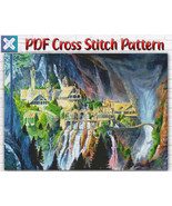 Lord Of The Rings Rivendell Castle Hobbit Movie Counted PDF Cross Stitch... - $6.86 CAD