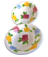 2 Rose Fantasy Large  Soup Cereal Bowls with Roses, Tabletops Unlimited - £15.60 GBP