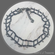New York &amp; Company Necklace Silver Tone Beaded 13&quot; • Fashion Jewelry - £3.82 GBP