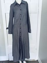 Vtg American Living Shirt Dress Retro Button Up Black White Checkered Si... - $17.88