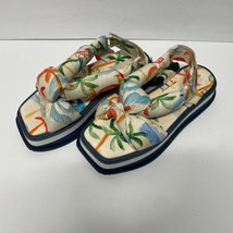 Farm Rio Copacabana Scarf Print Puffy Platform Sandal Womens Size 10 Pal... - £104.68 GBP