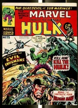 Mighty World Of Marvel #75 1974-HULK-FANTASTIC FOUR-DAREDEVIL-KIRBY-UK Comic Fn - £28.60 GBP