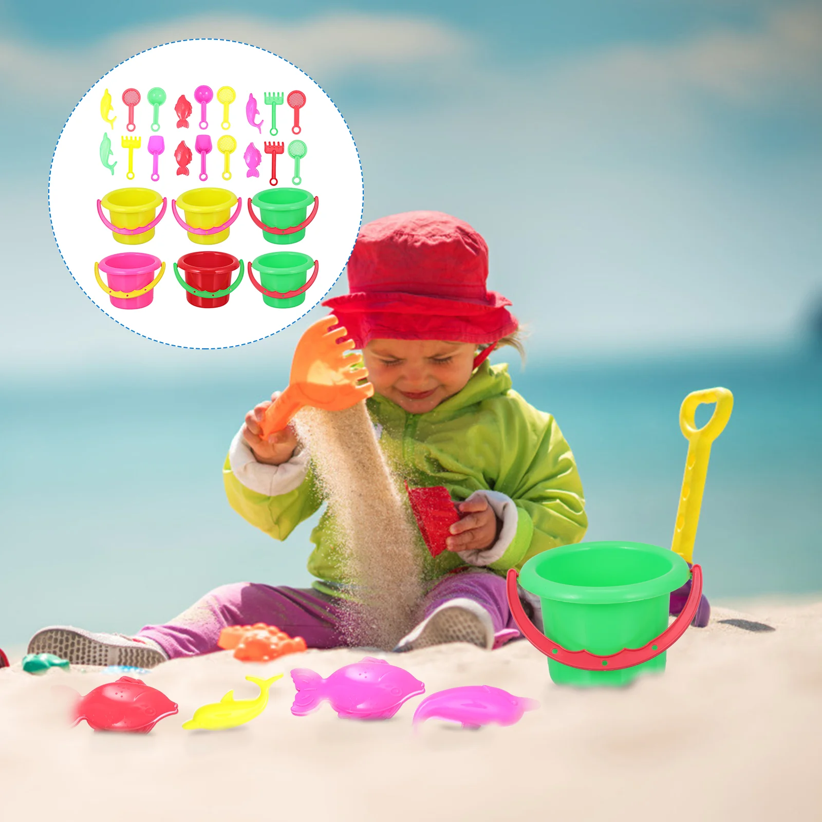 24 Pcs Beach Toy Bucket Children Sand Buckets Toys Playing with Kid Mini for - £13.23 GBP