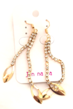 New in Package Women&#39;s  Earrings Dangle/ Drop Gold Tone Sparkling Rhinestones - £6.99 GBP