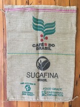 Cafes Do Brasil Brazil Burlap Jute Natural Specialty Coffee Bean Bag Sac... - £19.98 GBP