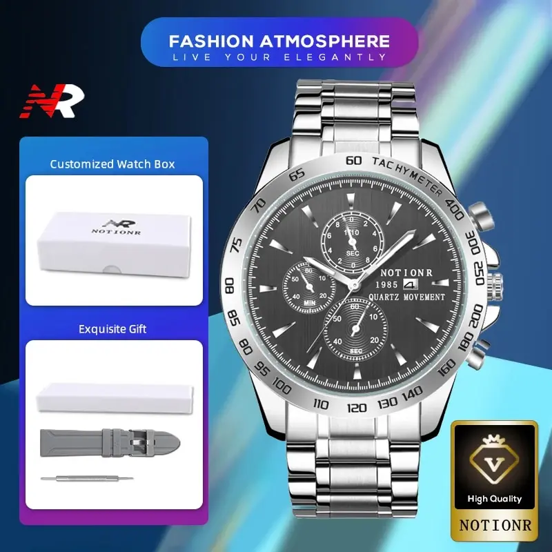 Luxury Mens Silver Stainless Steel Quartz Wristwatch Men Waterproof Watc... - $37.00