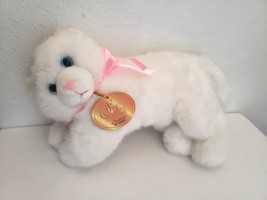 Creations by Dakin Soft Classics White Kitty Cat Plush Stuffed Animal Blue Eyes - £19.76 GBP