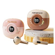 Retro Cam Cartoon Wireless Bluetooth 5.4 Earphones Digital Display Earbu... - $21.99