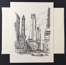 The Historic Chicago Water Tower Artwork Greeting Card Blank Inside Unused - £3.85 GBP