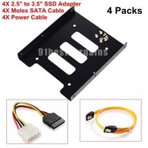 4X 2.5&quot; To 3.5&quot; Bay Ssd Metal Hard Drive Hdd Mounting Bracket Adapter Tr... - $31.24