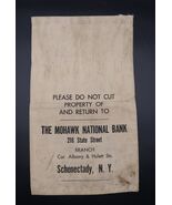 Vtg Canvas Mohawk National Bank Bag Schenectady NY Advertising Unique - $729.90 MXN