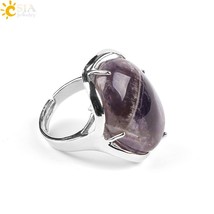 Tural gem stone oval finger ring women reiki chakra healing point ring pink quartz onyx thumb200