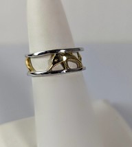 Silver and Gold Ring - Dolphin Ring - Gold Plated Dolphin - Statement Ring - £17.18 GBP