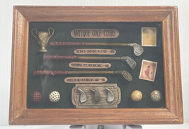 Golf Shadow Box Early Days Of Golf Diorama in a Wood Frame Vintage Hand Crafted - £13.19 GBP