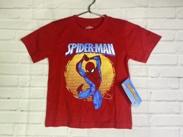Marvel Spider-Man Red Short Sleeve Tee T-Shirt Top Kids Boys Girls Size 5 - £11.74 GBP