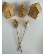 Lot of 5 Small Wooden Stick Feeder Bird Cage Outdoor Pieces - $376.75 MXN