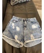 Blue Denounced High Waisted Shorts SheIn Women’s Medium - $10.00