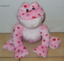 Ganz Webkinz Love Frog 9" plush Stuffed Animal toy Valentines Day Pink H... - $14.80