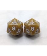 (2) D&amp;D D20 Amber With White Numbers And Growing Plant For The 20 Dice - $27.76 CAD