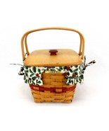 Longaberger Cranberry Basket w/Liner, Insert &amp; Lid, 1995 Christmas Colle... - $66.65 CAD