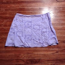 BP Mini Skirt Purple Bandana Women Lined Size 1X Hidden Side Zipper Slit - £17.08 GBP