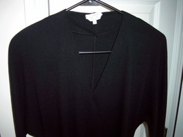 Max Mara Classic V Neck Black Wool Formal Dress Size 38 - £117.46 GBP