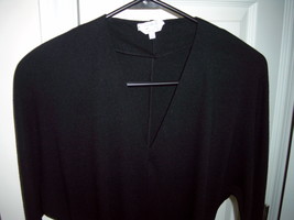 MAX MARA CLASSIC V-NECK BLACK WOOL FORMAL DRESS SIZE 38 - £112.71 GBP