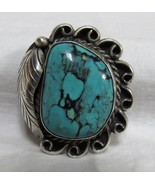 Vintage Sterling Silver Turquoise Pendant Fred Harvey Era Old Pawn Dbl B... - $338.76 CAD