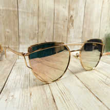 Sojos Unisex Gold-Toned Cat Eye Mirror Sunglasses -  SJ1001 TBT 61-16-145 - $17.77